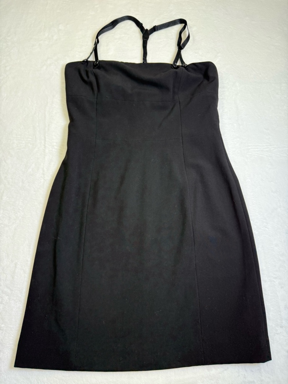 A/X Armani Exchange Black Strapless Sheath Dress with Suspenders Straps Y2K